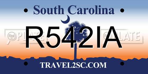 R542IA South Carolina License Plate