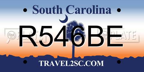 R546BE South Carolina License Plate