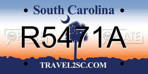 R5471A South Carolina License Plate