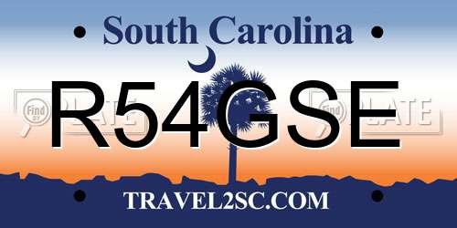 R54GSE South Carolina License Plate