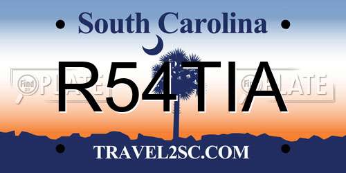 R54TIA South Carolina License Plate