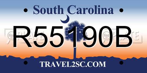 R55190B South Carolina License Plate