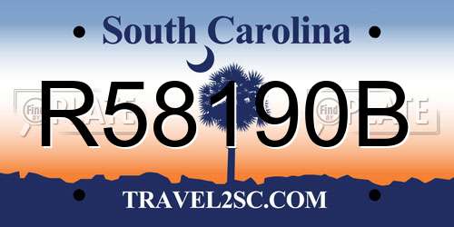 R58190B South Carolina License Plate