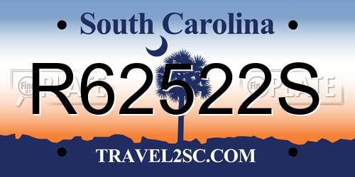 R62522S South Carolina License Plate