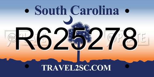 R625278 South Carolina License Plate
