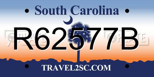 R62577B South Carolina License Plate