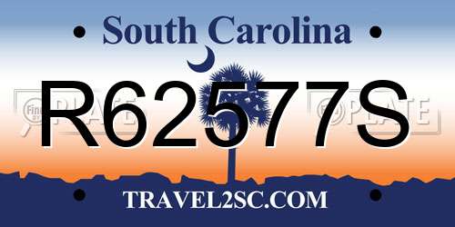 R62577S South Carolina License Plate