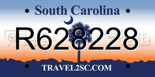 R628228 South Carolina License Plate