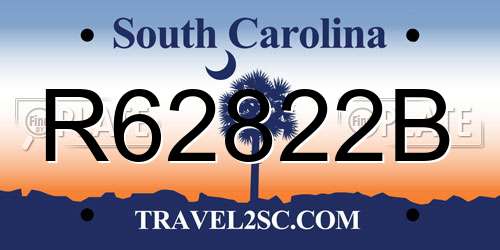 R62822B South Carolina License Plate