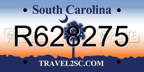 R628275 South Carolina License Plate
