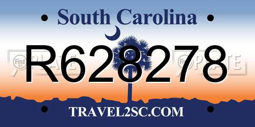 R628278 South Carolina License Plate