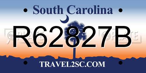 R62827B South Carolina License Plate