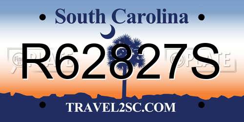 R62827S South Carolina License Plate