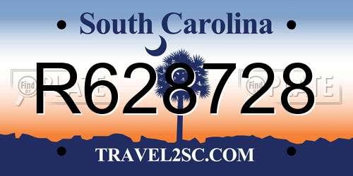 R628728 South Carolina License Plate