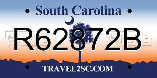 R62872B South Carolina License Plate