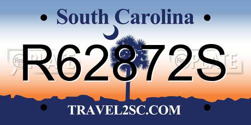 R62872S South Carolina License Plate