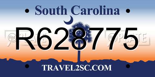 R628775 South Carolina License Plate