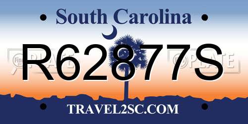 R62877S South Carolina License Plate
