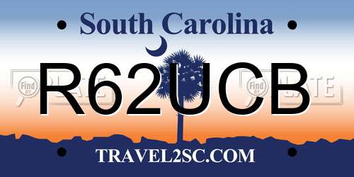 R62UCB South Carolina License Plate