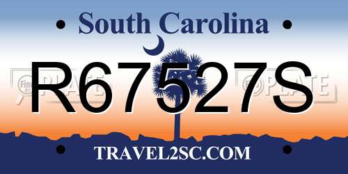 R67527S South Carolina License Plate