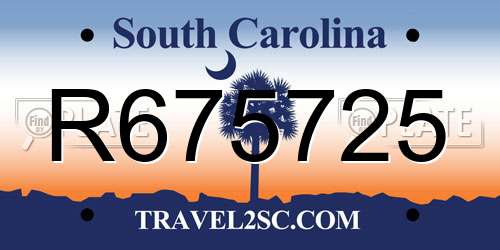 R675725 South Carolina License Plate