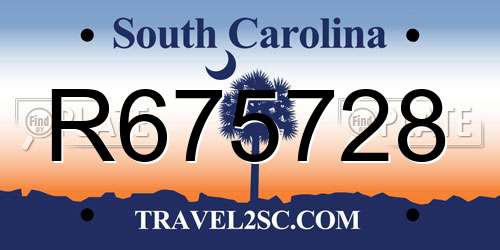 R675728 South Carolina License Plate