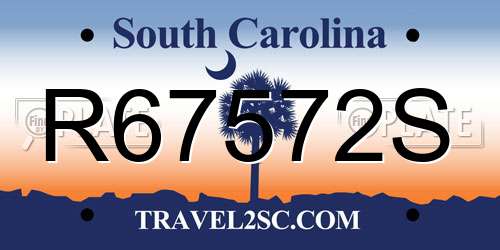 R67572S South Carolina License Plate