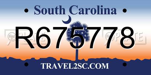 R675778 South Carolina License Plate