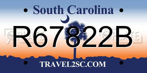 R67822B South Carolina License Plate