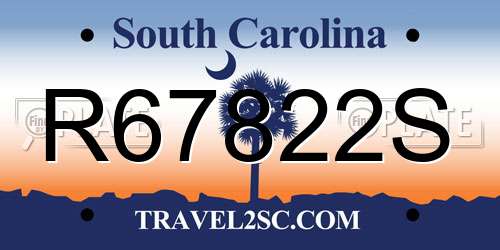 R67822S South Carolina License Plate