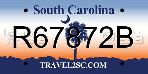 R67872B South Carolina License Plate