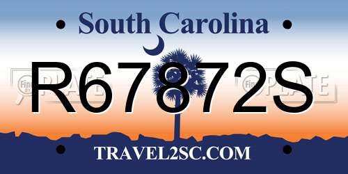 R67872S South Carolina License Plate