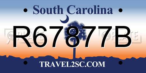 R67877B South Carolina License Plate
