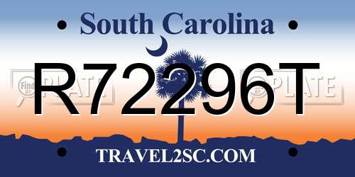 R72296T South Carolina License Plate