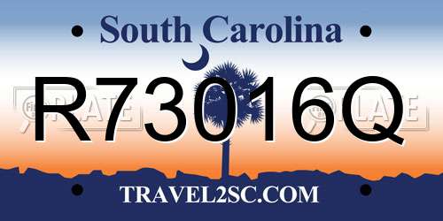 R73016Q South Carolina License Plate