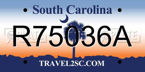 R75036A South Carolina License Plate