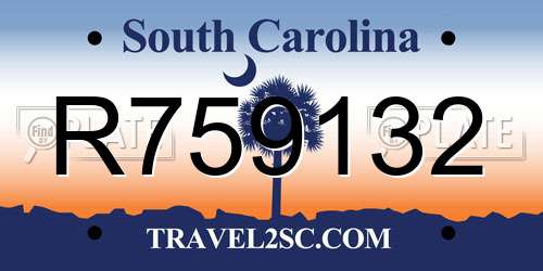 R759132 South Carolina License Plate