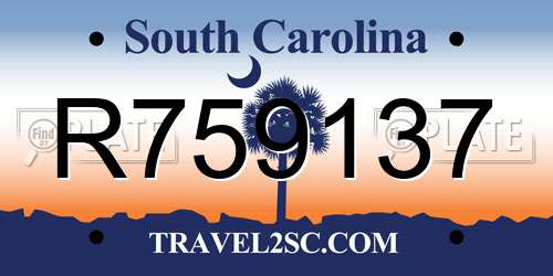 R759137 South Carolina License Plate
