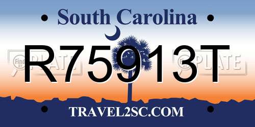 R75913T South Carolina License Plate