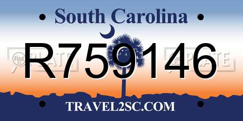 R759146 South Carolina License Plate