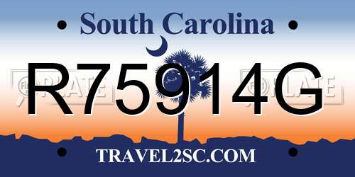 R75914G South Carolina License Plate