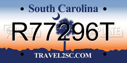 R77296T South Carolina License Plate