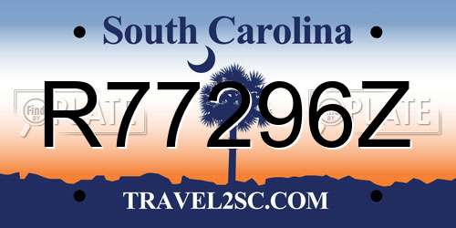 R77296Z South Carolina License Plate