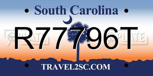R77796T South Carolina License Plate