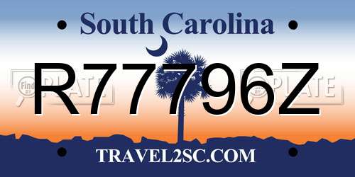 R77796Z South Carolina License Plate