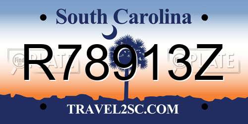 R78913Z South Carolina License Plate