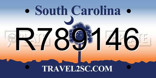 R789146 South Carolina License Plate