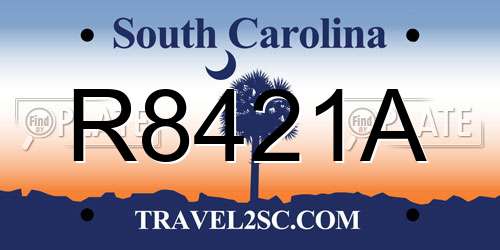 R8421A South Carolina License Plate