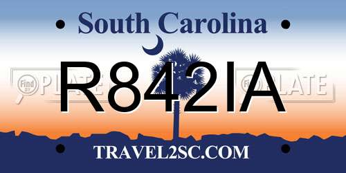 R842IA South Carolina License Plate