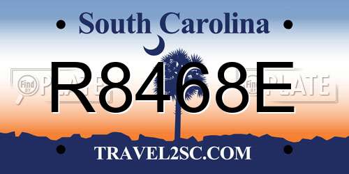 R8468E South Carolina License Plate